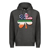 Charcoal Heather st patricks day shamrock american flag Premium Hoodie - MaliasSmallBusiness