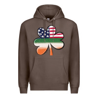 Coffee st patricks day shamrock american flag Premium Hoodie - MaliasSmallBusiness