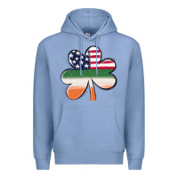 Colony Blue st patricks day shamrock american flag Premium Hoodie - MaliasSmallBusiness