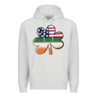 Dove Grey st patricks day shamrock american flag Premium Hoodie - MaliasSmallBusiness