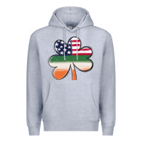 Heather Grey st patricks day shamrock american flag Premium Hoodie - MaliasSmallBusiness