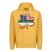 Mustard st patricks day shamrock american flag Premium Hoodie - MaliasSmallBusiness