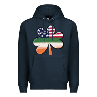 Navy st patricks day shamrock american flag Premium Hoodie - MaliasSmallBusiness
