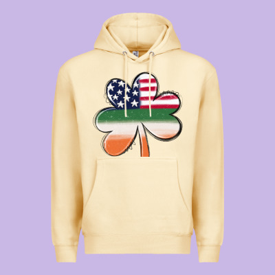 St Patricks Day Shamrock American Flag Premium Hoodie Designed By Maliassmallbusiness