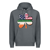 Rock st patricks day shamrock american flag Premium Hoodie - MaliasSmallBusiness
