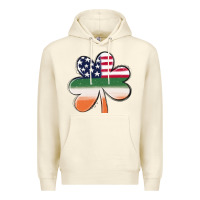 Sandshell st patricks day shamrock american flag Premium Hoodie - MaliasSmallBusiness