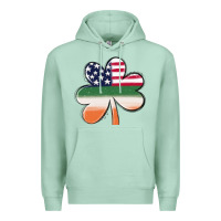 Seafoam st patricks day shamrock american flag Premium Hoodie - MaliasSmallBusiness