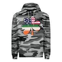 Slate Camo st patricks day shamrock american flag Premium Hoodie - MaliasSmallBusiness