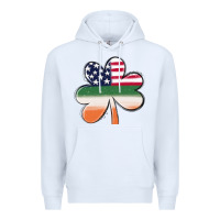 White st patricks day shamrock american flag Premium Hoodie - MaliasSmallBusiness