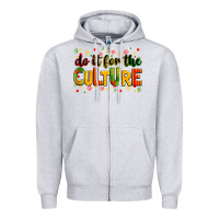 Heather Grey Do it for the culture juneteenth Zipper Hoodie - Zillion Design Studio
