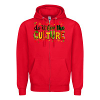 Red Do it for the culture juneteenth Zipper Hoodie - Zillion Design Studio