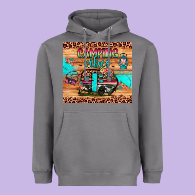 Camping Vibes Heavyweight Hoodie Designed By Jahusdesignshop