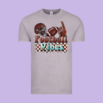 Football Vibes Vintage Tee Designed By Barkaloodesign