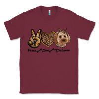 Burgundy peace love cockapoo Classic Tee - RanaPortraitStore