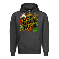 Charcoal Heather Dope black Nurse juneteenth Zipper Hoodie - Zillion Design Studio