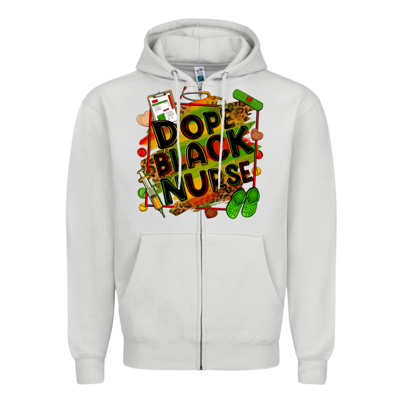 Dope Black Nurse Juneteenth Zipper Hoodie by Zillion Design Studio | Teevron