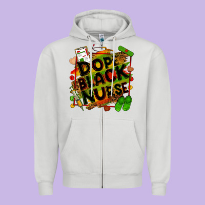 Dope Black Nurse Juneteenth Zipper Hoodie Designed By Zillion Design Studio