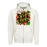 Oatmeal Heather Dope black Nurse juneteenth Zipper Hoodie - Zillion Design Studio