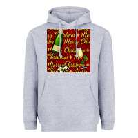 Heather Grey merry christmas champagne seamless pattern Heavyweight Hoodie - BundleAndBundleShop
