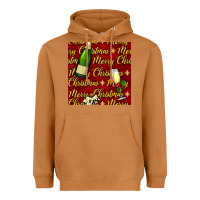 Meerkat merry christmas champagne seamless pattern Heavyweight Hoodie - BundleAndBundleShop
