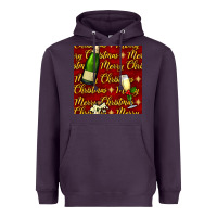Plum merry christmas champagne seamless pattern Heavyweight Hoodie - BundleAndBundleShop