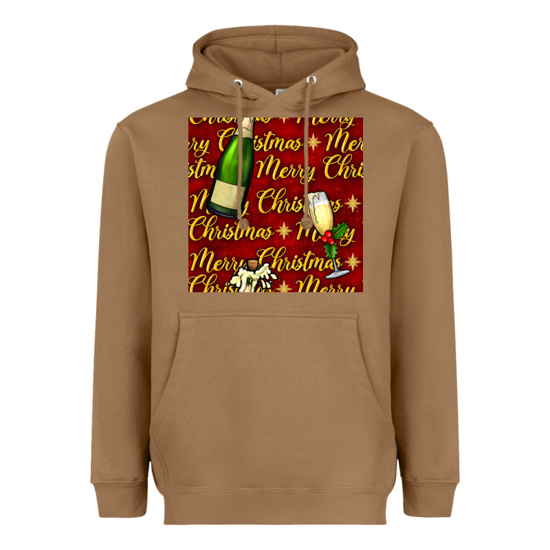 Merry Christmas Champagne Seamless Pattern Heavyweight Hoodie by BundleAndBundleShop | Teevron