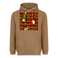 Toasted Coconut merry christmas champagne seamless pattern Heavyweight Hoodie - BundleAndBundleShop