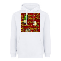 White merry christmas champagne seamless pattern Heavyweight Hoodie - BundleAndBundleShop