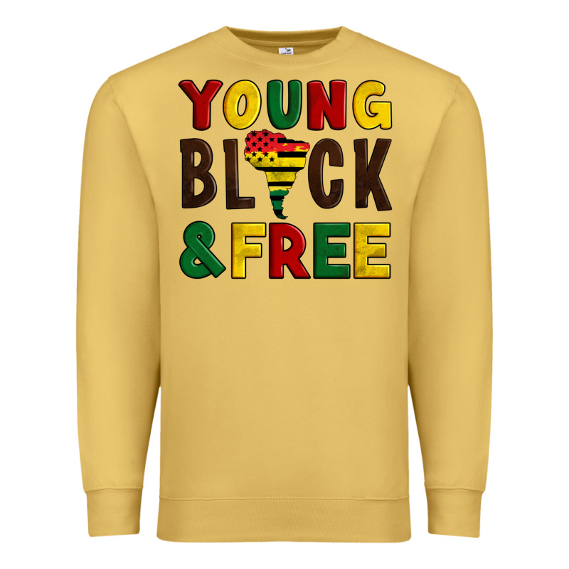 Young Black And Free Premium Sweatshirt by Artiststas | Teevron