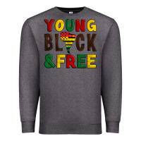 Charcoal Heather young black and free Premium Sweatshirt - Artiststas
