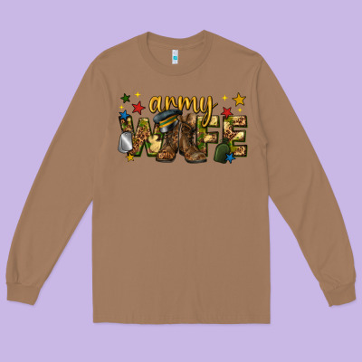 Long Sleeve Tee army wife western