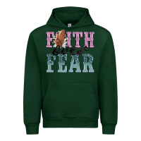Forest Green faith over fear Urban Hoodie - NancyCooperArtShop