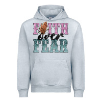 Heather Grey faith over fear Urban Hoodie - NancyCooperArtShop