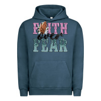 Pigment Midnight Navy faith over fear Urban Hoodie - NancyCooperArtShop