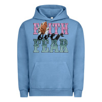 Pigment Pebble Blue faith over fear Urban Hoodie - NancyCooperArtShop