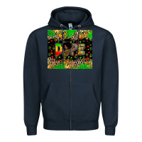 Navy dope juneteenth Zipper Hoodie - Zillion Design Studio