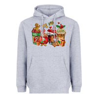 Heather Grey christmas cookie coffee cups Heavyweight Hoodie - AdoDesignShop