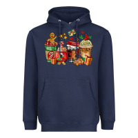 Navy christmas cookie coffee cups Heavyweight Hoodie - AdoDesignShop