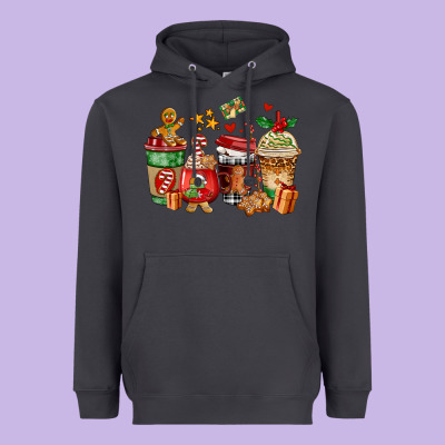Christmas Cookie Coffee Cups Heavyweight Hoodie Designed By Adodesignshop