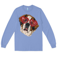 Colony Blue saint bernard with love glasses Long Sleeve Tee - RanaPortraitStore