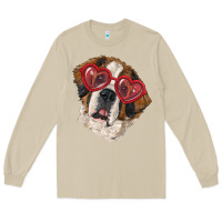 Mushroom saint bernard with love glasses Long Sleeve Tee - RanaPortraitStore