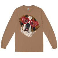 Toasted Coconut saint bernard with love glasses Long Sleeve Tee - RanaPortraitStore