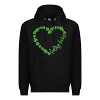 Black shamrock heart felling lucky Premium Hoodie - MaliasSmallBusiness