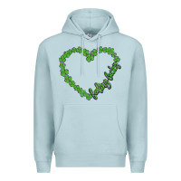 Blue Mist shamrock heart felling lucky Premium Hoodie - MaliasSmallBusiness