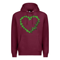 Burgundy shamrock heart felling lucky Premium Hoodie - MaliasSmallBusiness