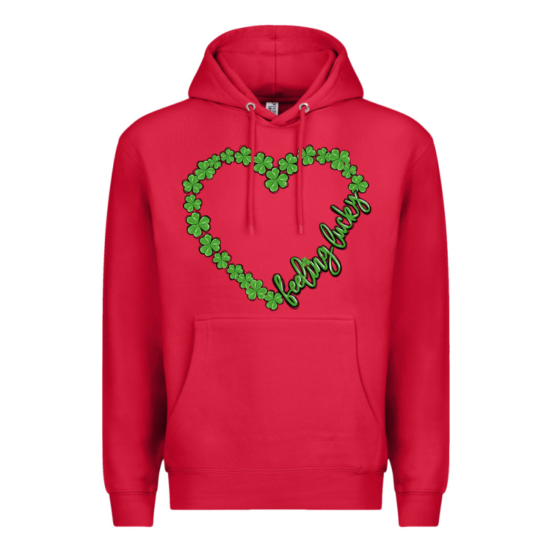 Shamrock Heart Felling Lucky Premium Hoodie by MaliasSmallBusiness | Teevron