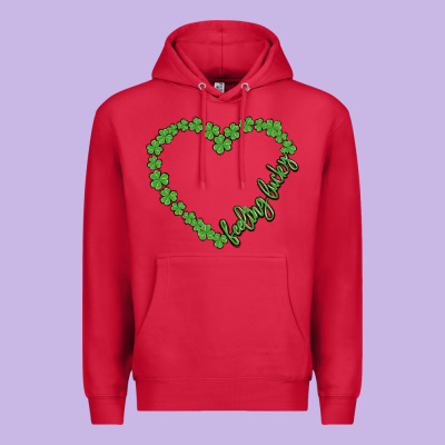 Shamrock Heart Felling Lucky Premium Hoodie Designed By Maliassmallbusiness
