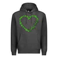 Charcoal Heather shamrock heart felling lucky Premium Hoodie - MaliasSmallBusiness