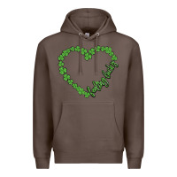 Coffee shamrock heart felling lucky Premium Hoodie - MaliasSmallBusiness
