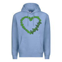 Colony Blue shamrock heart felling lucky Premium Hoodie - MaliasSmallBusiness